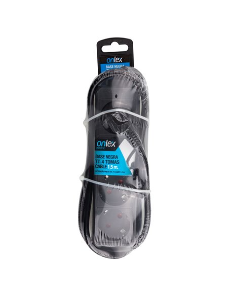 Base Onlex Negra 4tomas Cable 1,5mt