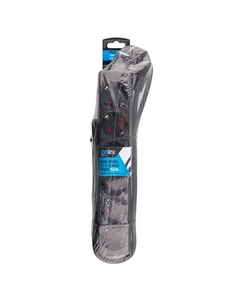 Base Onlex Negra 6tomas Cable 1,5mt