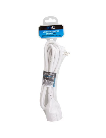 Alargo manguera onlex 10/16a 3x1,5mm blanco 2mts