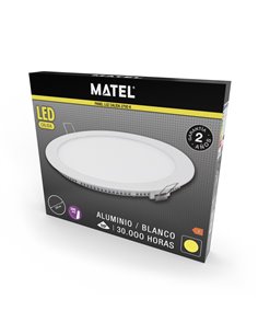 Downlight led redondo blanco matel 12w cálida 2