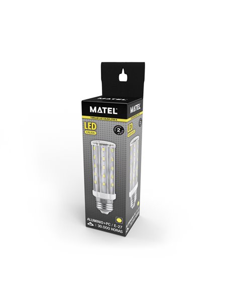 Bombilla led tubular matel e27 8w cálida