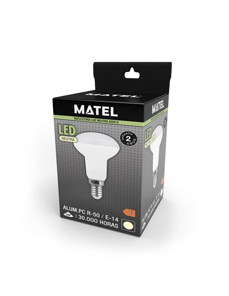 Bombilla led reflectora matel e14 r50 6w neutra
