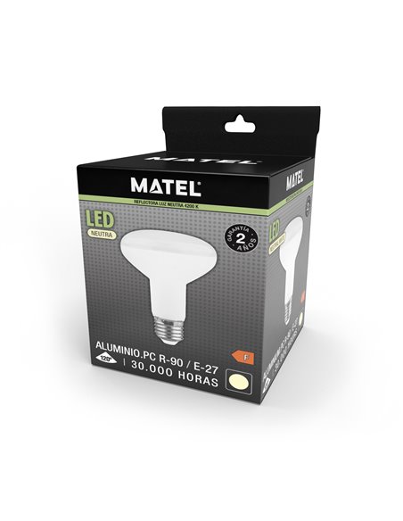 Bombilla led reflectora matel e27 r90 13w neutra