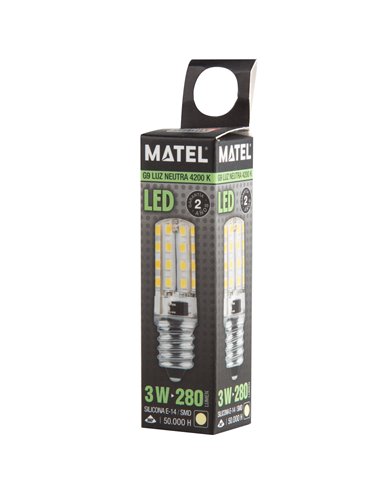 Bomb Led Silicona Tub E14 3w 230V Neutra