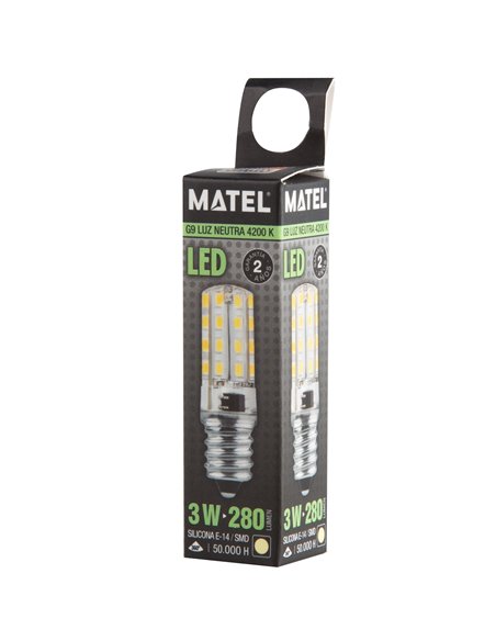Bomb Led Silicona Tub E14 3w 230V Neutra