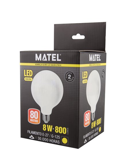 Bomb Led Filam Globo G125 Opal E27 8w C