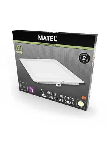 Downlight Led Cuadrado Blanco 15w Neutra