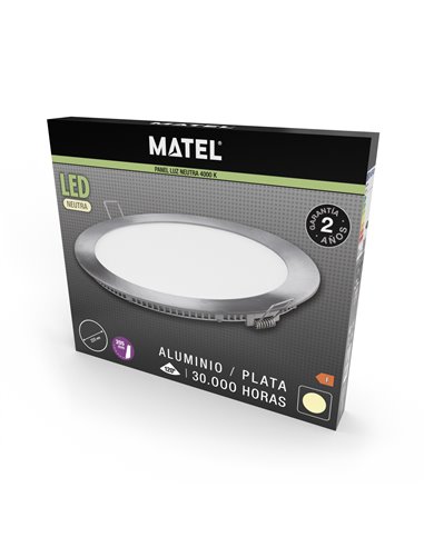 Downlight Led Redondo Plata 24w Neutra