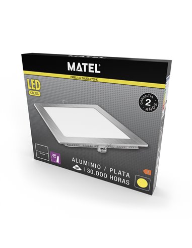 Downlight Led Cuadrado Plata 24w Cal