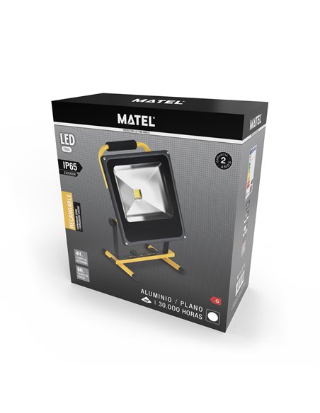 Proyector led recargable matel ip65 10w fría