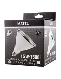 Bombilla led jardín par38 ip65 matel e27 15w fría 2