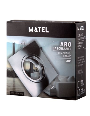 Kit de anel giratório quadrado mate cromado