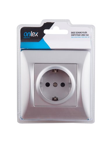 Base schuko empotrar onlex plata universal 16a