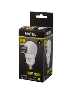 Bombilla led matel crepuscular y movimiento e27 10w cálida 2