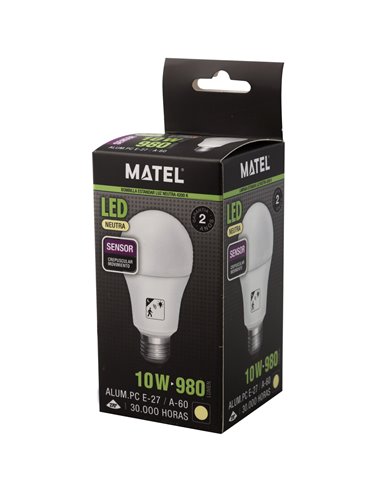Bomb Led Estandar Sens Pir+Cre E27 10w N