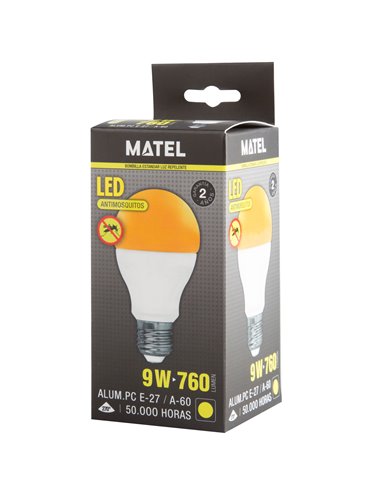 Lâmpada LED anti-mosquito padrão Matel e27 9w