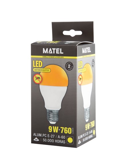 Lâmpada LED anti-mosquito padrão Matel e27 9w