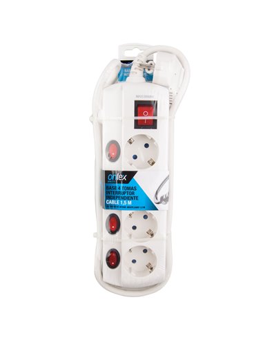 Base interruptor individual onlex cable 1,5 mts 4 tomas