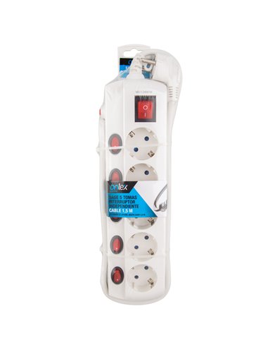Base interruptor individual onlex cable 1,5 mts 5 tomas