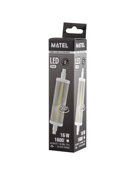 Bomb Led R7s 180º 29x118mm 16w Fria