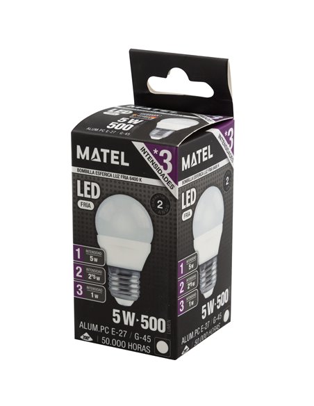 Bomb Led Esferica 3 Intensid E27 5w Fri