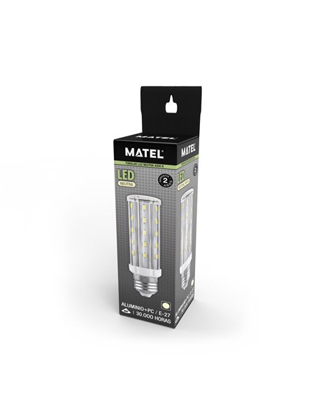 Bombilla led tubular matel e27 8w neutra