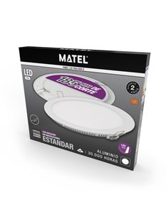 Downlight led redondo plano matel blanco 18w fría 2
