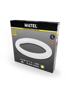 Fluorescente led circular matel 22cm 15w cálida 2
