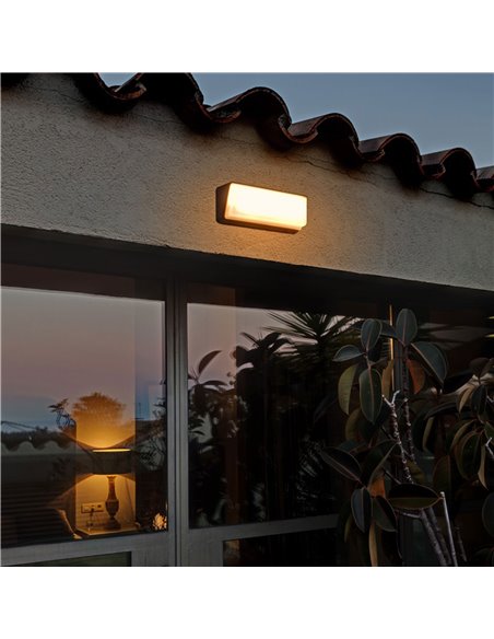 Aplique led redondo matel exterior ip65 blanco 12w neutra