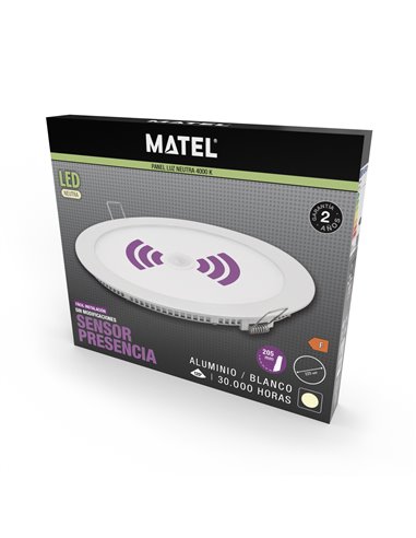 Downlight LED redondo matel branco sensor 18w 4200K