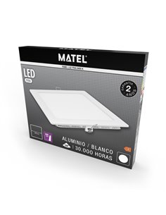 Downlight Led Cuadrado Blanco 9w Fria 2