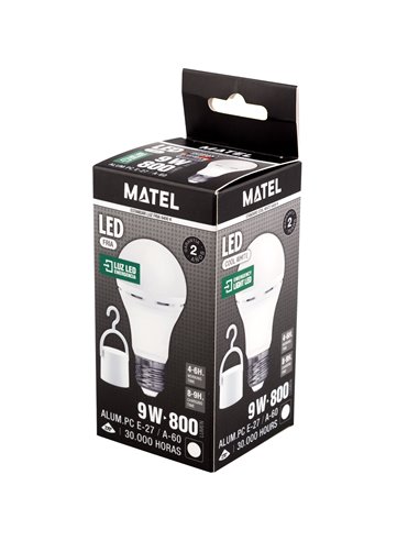 Bomb Led Estandar Emergencia 9w Fria