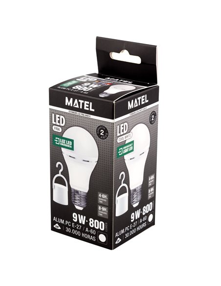 Bombilla led emergencia matel estándar 9w fría