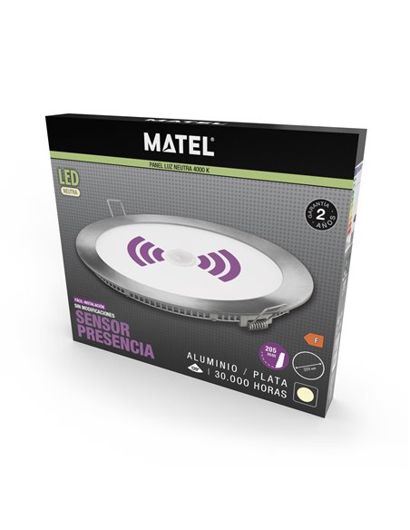 Downlight LED redondo matel prata sensor 18w 4200K