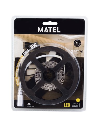 Kit Tira Led 12V 3mt 6w Ip20 Calida