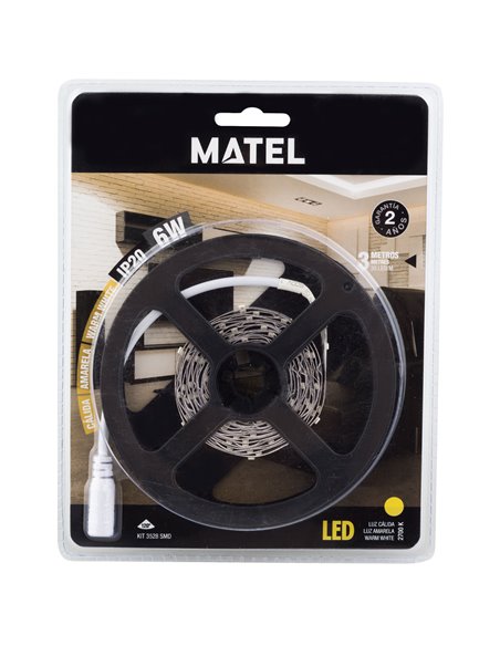 Kit Tira Led 12V 3mt 6w Ip20 Calida