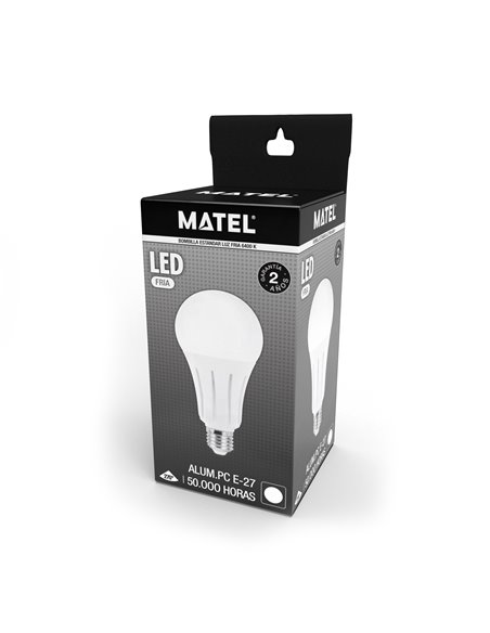 Lâmpada LED padrão matel E27 alumínio 10W 6400K