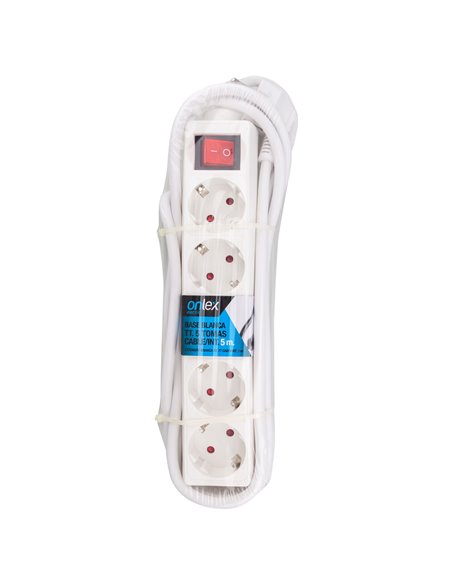 Cabo switch onlex t/t base branca 5 metros 5 soquetes