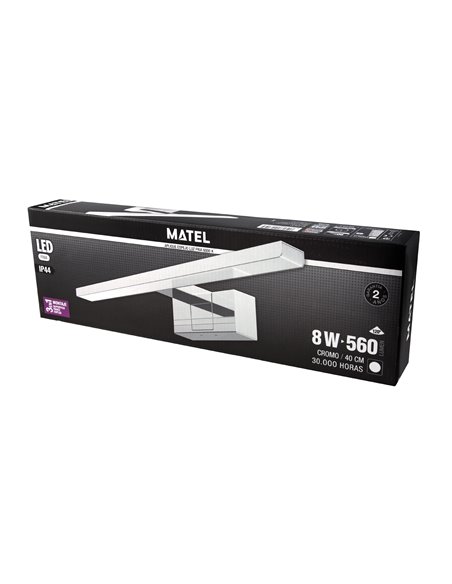 Aplique led espejo cromado matel 8w 400mm