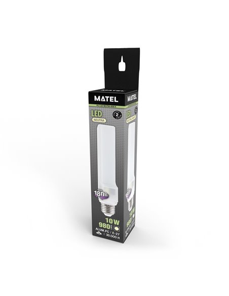 Bombilla led plc matel e-27 giratoria 10w 230v neutra