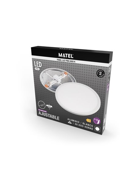 Downlight led ajustable redondo matel blanco 30w fría