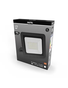 Proyector Led Plano Negro 30w Fria 2