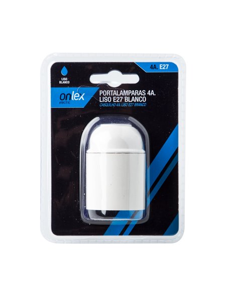Portalámparas liso 4a blanco onlex e27 blíster