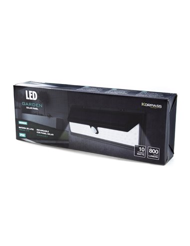 Aplique Led Solar Sensor Negro 10w Fria