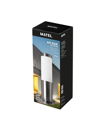 Aplique Exterior E-27 Inox Ip44 Sob/Muro