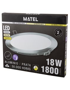 Downlight Led Redond Plata 18w Tricolor 2