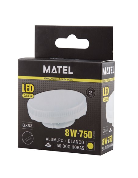 Lâmpada LED Matel GX53 8W 4200K