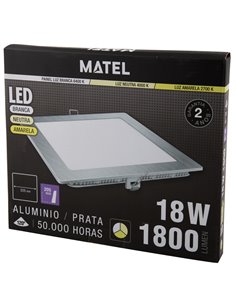 Downlight Led Cuadra Plata 18w Tricolor 2