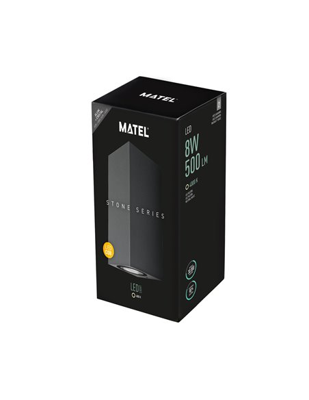 Aplique Led Luxe Cuboid Gris Ip54 8w N