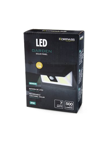 Korpass cob led luz de parede solar com sensor 7W luz 6400K